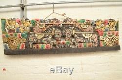 VTG Balinese Panel carved wood Relief wall hanging art Java Bali indonesia 39