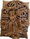 Vtg Indonesian Balinese Hand Carved Wood Bali Forest Rama & Sita Panel 15.25