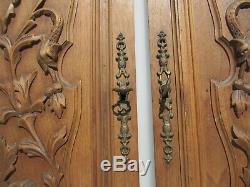 Victorian Carved Wooden Panel Plaque Door Antique Old Wood Koi Fish Serpent Head