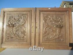 Victorian Carved Wooden Panels Plaque Doors Antique French Old Wood Rococo Urn