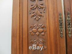 Victorian Carved Wooden Panels Plaques Doors Vintage Antique French Old Wood