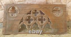 Victorian Gothic Teak Wood Bed Side Panel / Wall Panel Hand Carved Wooden