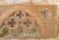 Victorian Gothic Teak Wood Bed Side Panel / Wall Panel Hand Carved Wooden