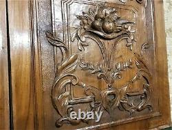 Victorian scroll leaf walnut carving panel Antique french architectural salvage