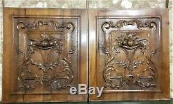 Victorian scroll leaf walnut carving panel Antique french architectural salvage