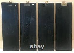 Vintage 1960s 4-Set Chinese Carved Stone Wall Panels 36 x 12