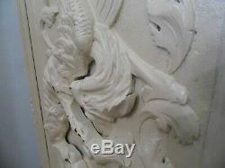Vintage 29 Wood Carved Door Panel Winged Griffin Gothic Salvage Painted