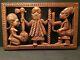 Vintage African Tribal Relief Carved Wood Panel Wall Art Storyboard