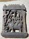 Vintage Asian Carved Wood Panel Carving God And Goddess On Bull