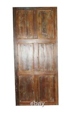Vintage BARNDOOR Rustic Farmhouse Door India Carved Teak PANEL Blue HEADBOARD