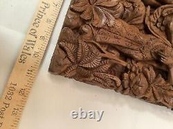 Vintage Balinese Bali Wooden Carving High Relief 3D Art Panel Hand Carved Wood