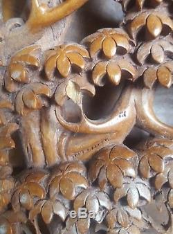 Vintage Balinese Wedding Ceremony Relief Panel Bali Hand carved wood Bali Art