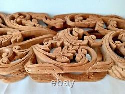 Vintage Carved Relief 3d Teak Panel Lotus Wall Art Balinese / Thai / Indian