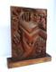 Vintage Carved Wood Panel Hands & Box Of Insects Dragonfly Moth Teak Sculpture