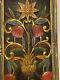 Vintage Carved Wood Wall Sculpture Shingle Panel Plaque Painted Floral 37.5