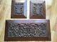 Vintage Carved Wooden Panels Plaques Antique 3 Panels, 2 Small And One Oblong