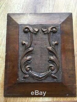 Vintage Carved Wooden Panels Plaques Antique 3 Panels, 2 Small and one Oblong