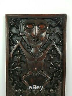 Vintage Dayak Tribe Relief Panel Carved Wooden Borneo Tribal Nude Wall Art 24