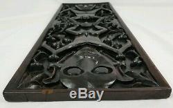 Vintage Dayak Tribe Relief Panel Carved Wooden Borneo Tribal Nude Wall Art 24