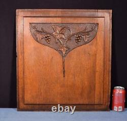Vintage French Art Deco Carved Solid Oak Wood Panel Salvage