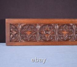 Vintage French Gothic Revival Panel in Solid Oak Wood Salvage Mid 1900's