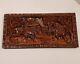 Vintage Hand Carved 3d Wood Panel Wall Art Decor Elephants Village Sculpture