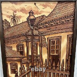 Vintage Hand Carved Brazilian Wood Relief Art Panel (M)