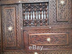 Vintage Hand Carved Syrian Home Decor Wall Hanging Wood Panel