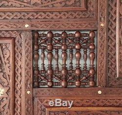 Vintage Hand Carved Syrian Home Decor Wall Hanging Wood Panel