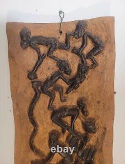 Vintage Hand Carved Wood African Panel art works