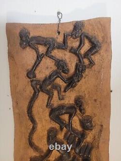 Vintage Hand Carved Wood African Panel art works