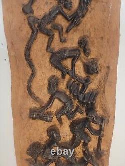 Vintage Hand Carved Wood African Panel art works