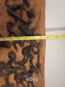 Vintage Hand Carved Wood African Panel art works