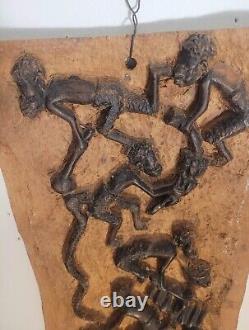 Vintage Hand Carved Wood African Panel art works