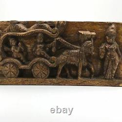 Vintage Hand-carved Wood Decorative Hanging Panel