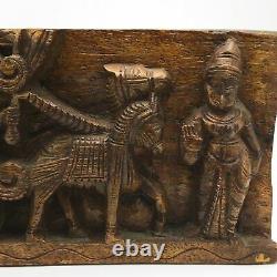 Vintage Hand-carved Wood Decorative Hanging Panel