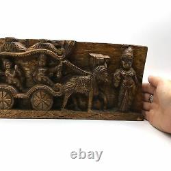 Vintage Hand-carved Wood Decorative Hanging Panel