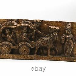 Vintage Hand-carved Wood Decorative Hanging Panel