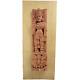 Vintage Lakshmi Indian God Hand Carved Wall Art Stressed Wood Panel India