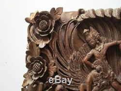 Vintage Old Bali Carving Icon Relic Ornate Folk Art Master Panel Sculpture Rare