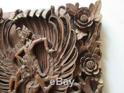 Vintage Old Bali Carving Icon Relic Ornate Folk Art Master Panel Sculpture Rare