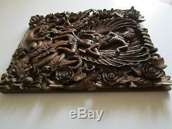 Vintage Old Bali Carving Icon Relic Ornate Folk Art Master Panel Sculpture Rare