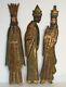Vintage Painted Carved Wood Three King Wall Panels 31 X 8 X 1 Inch