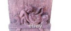 Vintage Style Wood Panel Kamasutra Erotic Wall Hanging Hand Carved Figurine G17