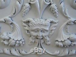 Vintage Wood Carved Panel Green Man Gothic 28 3/4 Salvage Painted