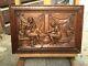 Vintage Carved Wood Panel Wooden Picture Featuring Roman Scene