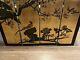 Vtg Antique Asian 19th Century 4 Panel Coromandel Wall Art Lacquered Carved Wood