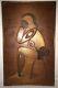 Vtg Folk Art Carved Wood Nude Woman Thinking Raised Puzzle 3d Wall Plaque Panel