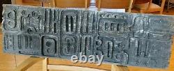 Vtg Hand Carved Wood Tiki Totem Panel Folk Art 36×11 Primitive Patina Witco