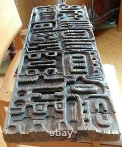 Vtg Hand Carved Wood Tiki Totem Panel Folk Art 36×11 Primitive Patina Witco